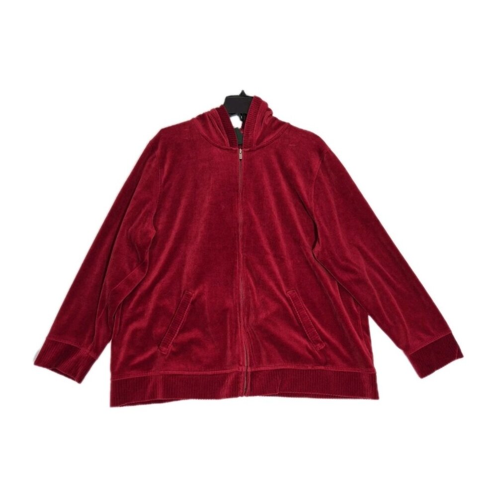 Lauren Ralph Lauren Women's Hoodie Size 2X Velour Full Zip Red (28)